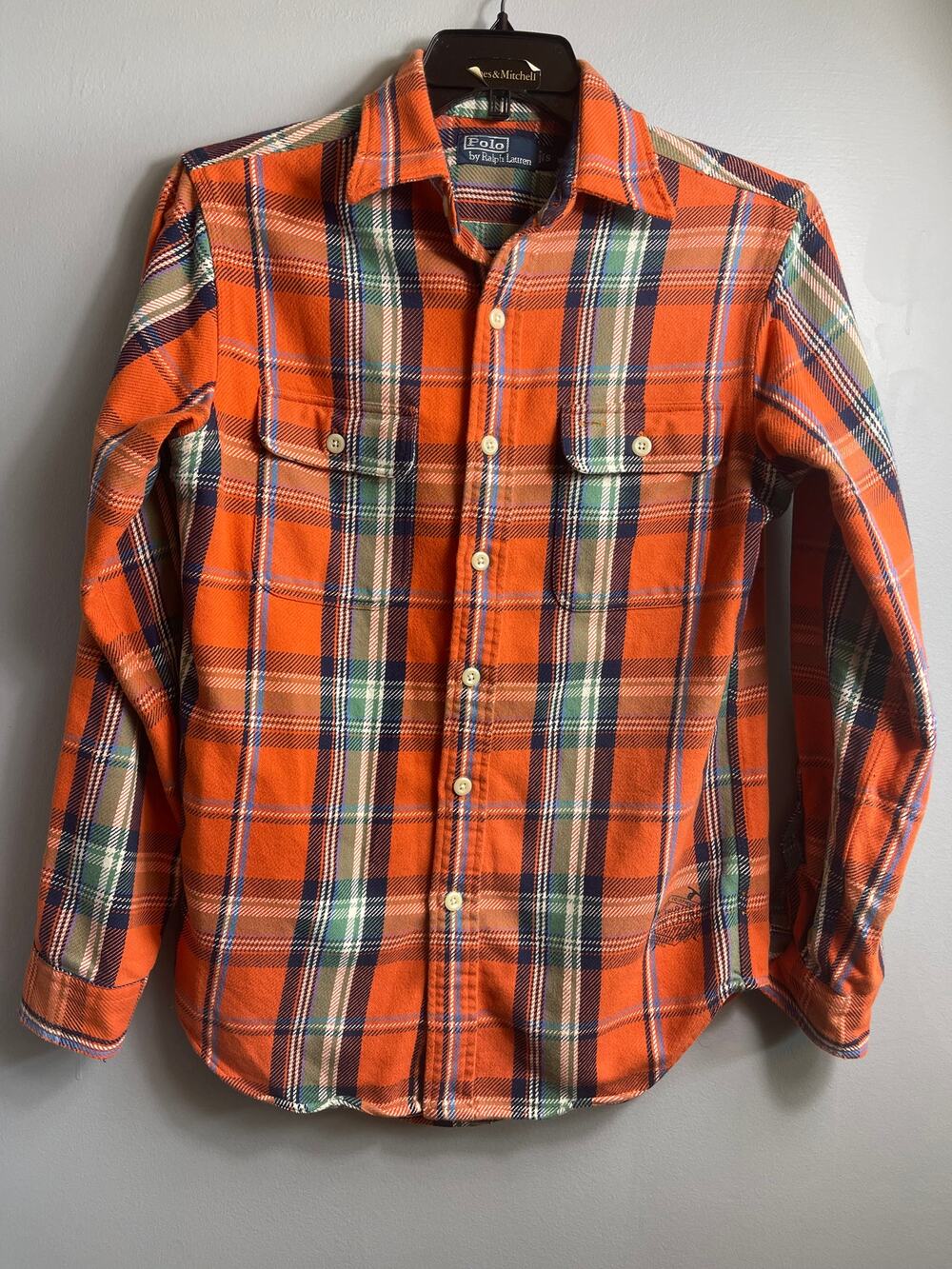 Vintage Polo by Ralph Lauren Southwest Plaid Flannel Shirt Orange